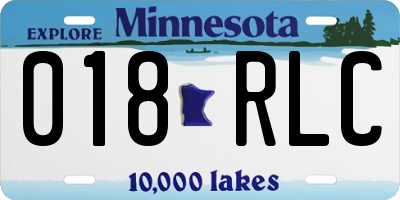MN license plate 018RLC