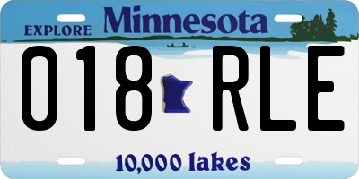 MN license plate 018RLE