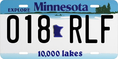 MN license plate 018RLF