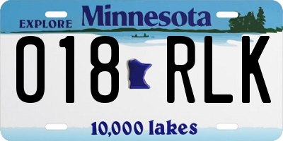 MN license plate 018RLK
