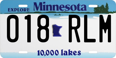 MN license plate 018RLM