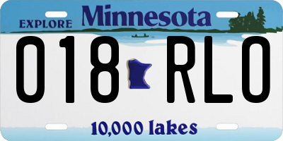MN license plate 018RLO