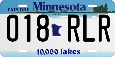 MN license plate 018RLR