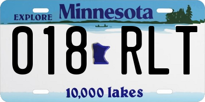 MN license plate 018RLT