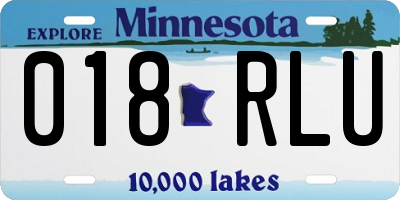 MN license plate 018RLU