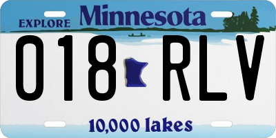 MN license plate 018RLV