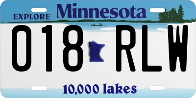MN license plate 018RLW