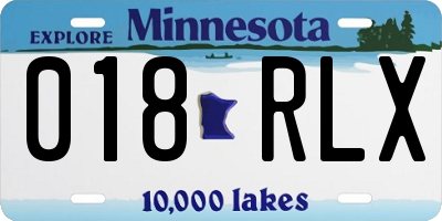 MN license plate 018RLX