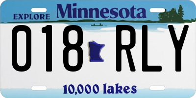 MN license plate 018RLY