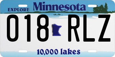 MN license plate 018RLZ