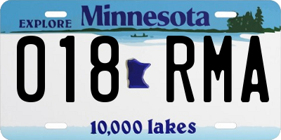 MN license plate 018RMA