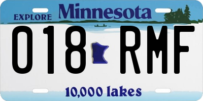 MN license plate 018RMF