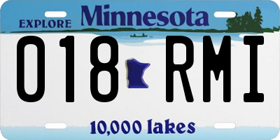 MN license plate 018RMI