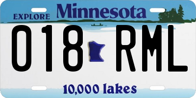 MN license plate 018RML