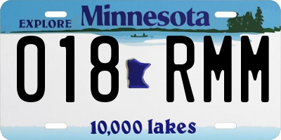 MN license plate 018RMM