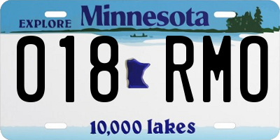 MN license plate 018RMO