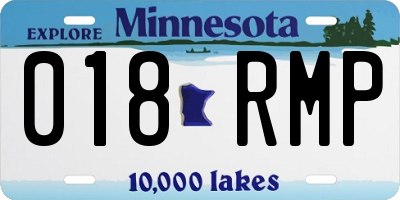 MN license plate 018RMP