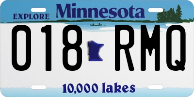 MN license plate 018RMQ