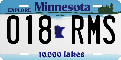MN license plate 018RMS