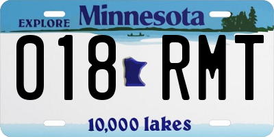 MN license plate 018RMT