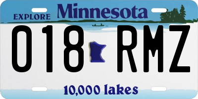 MN license plate 018RMZ