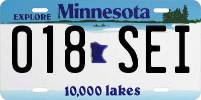 MN license plate 018SEI