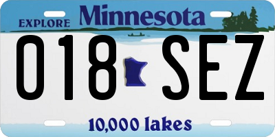 MN license plate 018SEZ