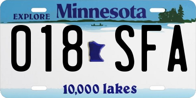 MN license plate 018SFA