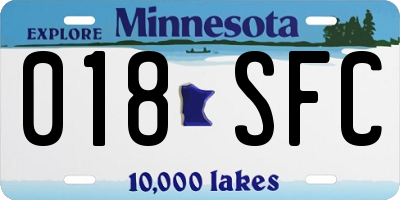 MN license plate 018SFC