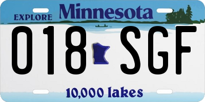 MN license plate 018SGF