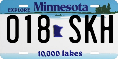 MN license plate 018SKH