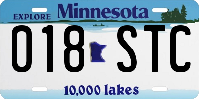 MN license plate 018STC