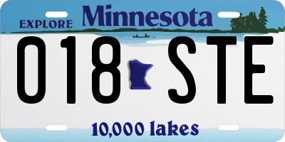 MN license plate 018STE