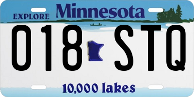 MN license plate 018STQ