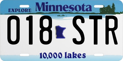 MN license plate 018STR