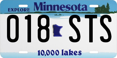 MN license plate 018STS