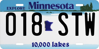 MN license plate 018STW