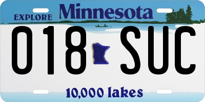 MN license plate 018SUC