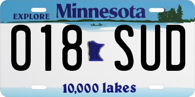 MN license plate 018SUD