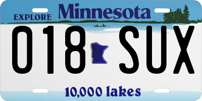 MN license plate 018SUX
