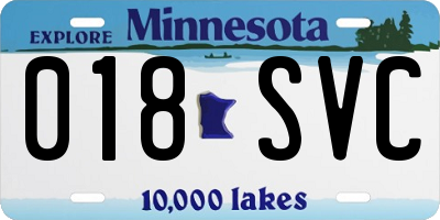 MN license plate 018SVC