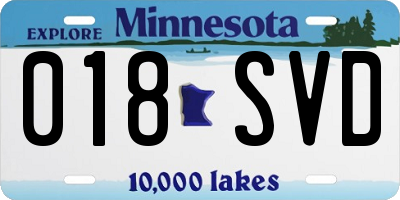 MN license plate 018SVD
