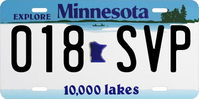 MN license plate 018SVP