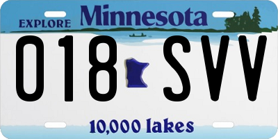 MN license plate 018SVV