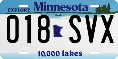 MN license plate 018SVX