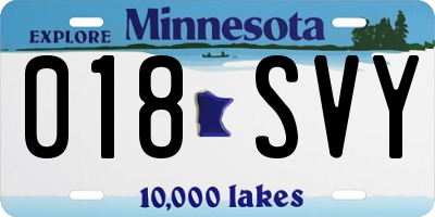 MN license plate 018SVY