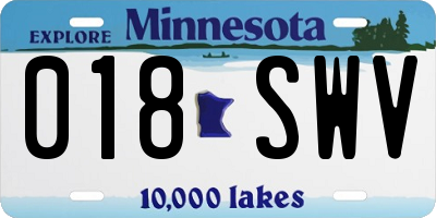 MN license plate 018SWV