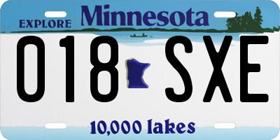 MN license plate 018SXE