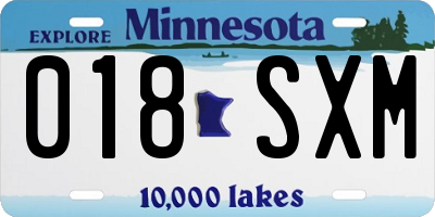 MN license plate 018SXM
