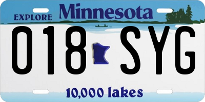 MN license plate 018SYG